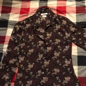 Rose covered button down.